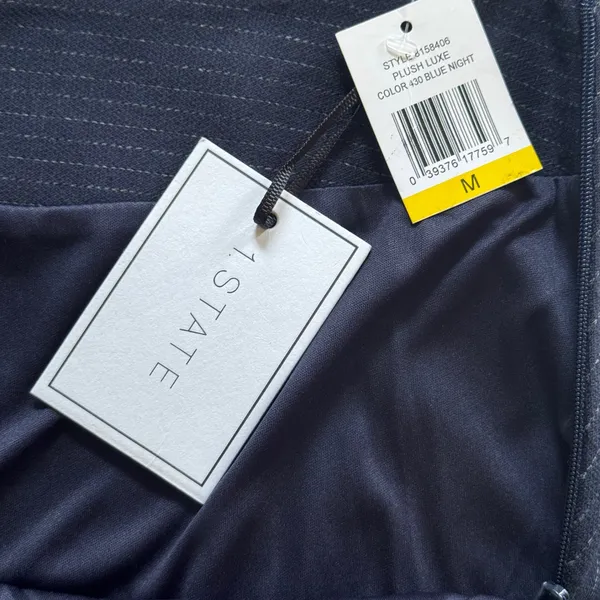 NWT 1.STATE Pinstripe Ruffle Wrap Mini Skirt Blue Night Navy 8158406 Medium - Image 5
