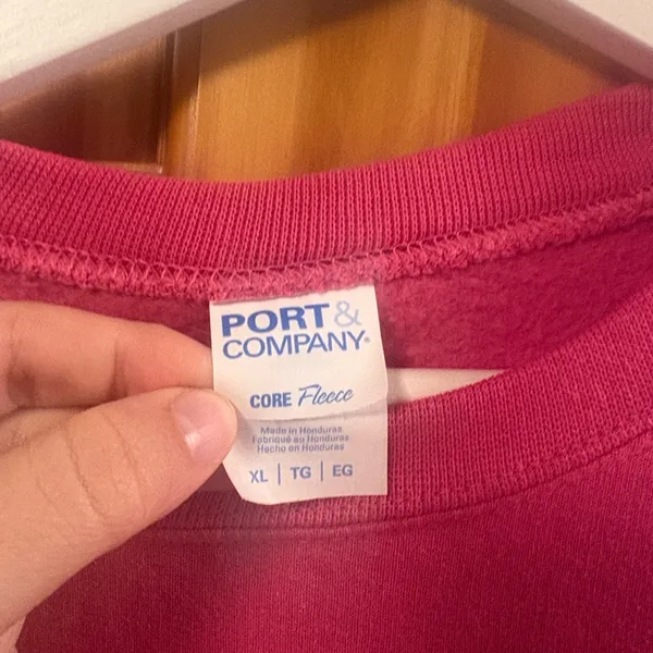The Hamptons Tennis Pink Fleece Vintage Style Oversized Crewneck Sweatshirt XL - Image 5