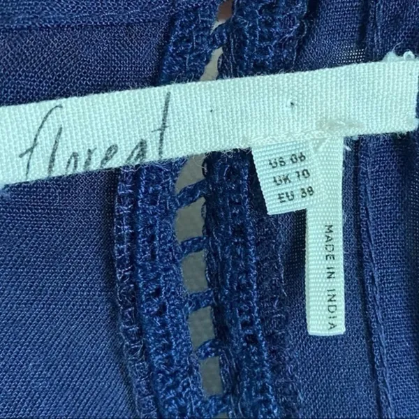 Anthropologie Floreat • Luana Women’s Navy Floral Embroidered Tunic Top Blouse - Image 10