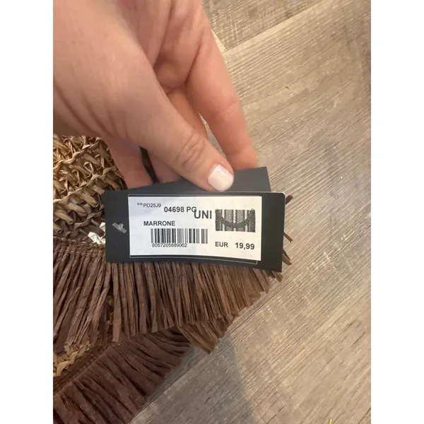 NWT Primadonna Collection Woven‎ Raffia Fringe Clutch – Marrone/Tan - Image 3