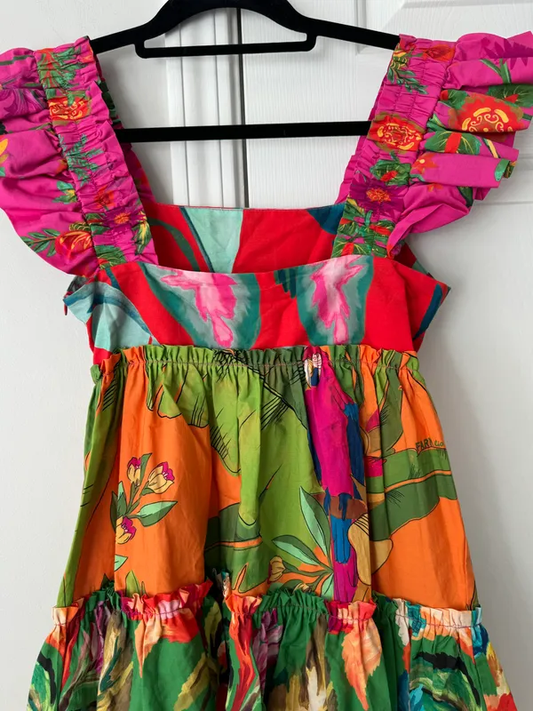 Foliage Mix Cotton Mini Dress, Size XS - Image 13
