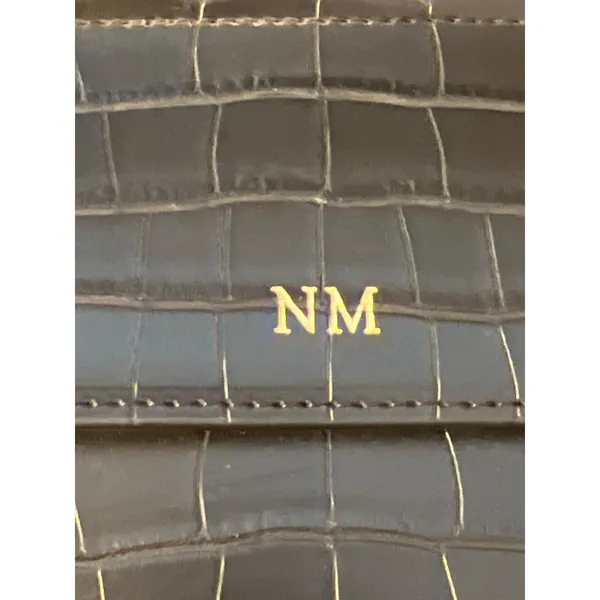 Modern Picnic Black Vegan Leather Lunch Bag Box Croc Embossed Crossbody NWOT - Image 2