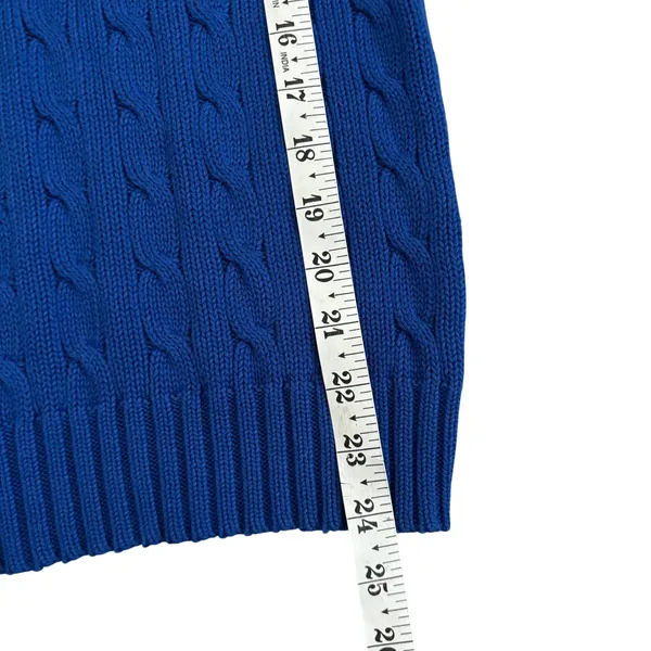 Vtg y2k Ralph Lauren Sport Cable Knit Sweater Sz L Preppy Bright‎ Twee Academia - Image 8