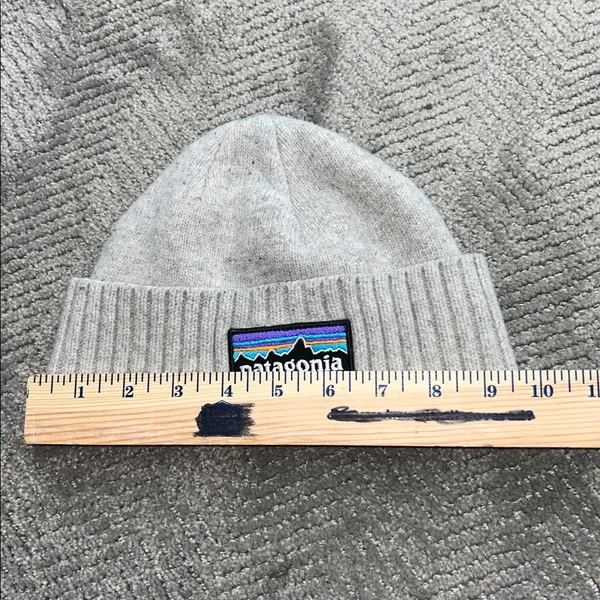 Patagonia Brodeo Beanie Gray Logo Wool Blend Outdoors - Image 4
