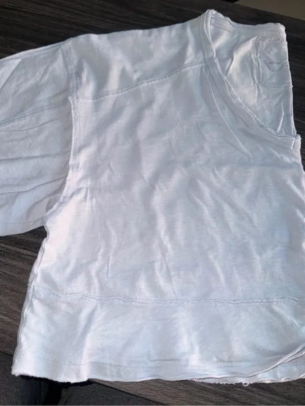 Aerie women’s happiest v-neck crop top shirt light blue - Image 2