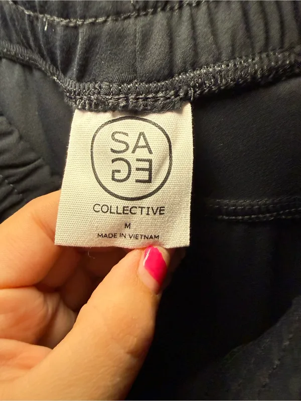 Sage Collective Black Drawstring Joggers Women’s M Size M - Image 7