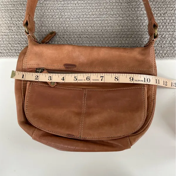 Fossil Cognac Tan Leather Shoulder Bag Purse Y2K - Image 11