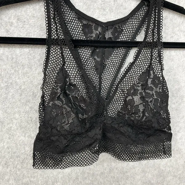 Adore Me Size M Womens Black Lace Wireless Unpadded Bralette 6K - Image 3