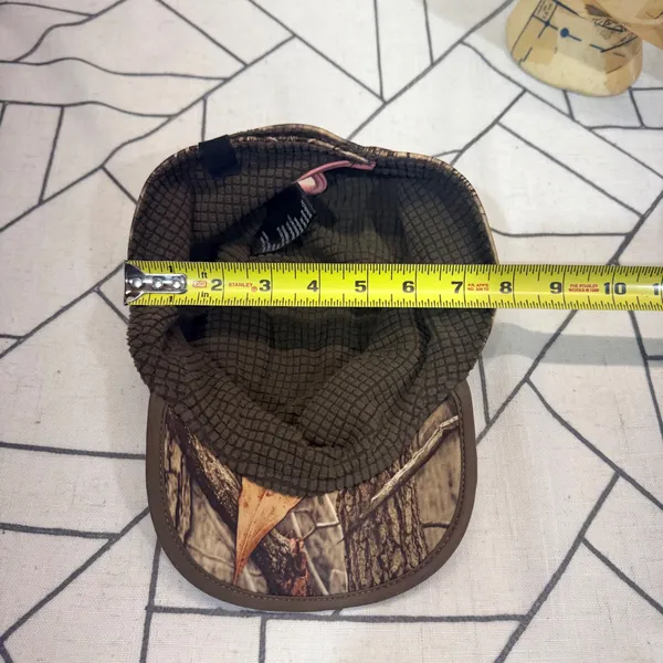 Huntworth Camo Hunting Hat S/M Brown Pink Real Tree Ponytail Grid Fleece Cap - Image 5