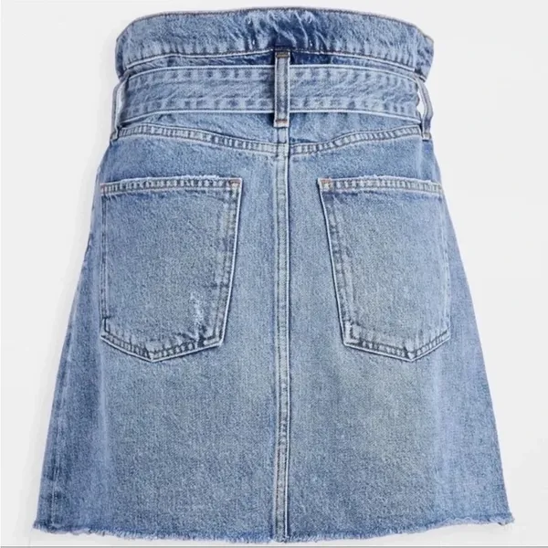 AGOLDE 90's Denim Mini Jean Skirt High Waisted Blue Cotton Festival Size 24 - Image 2
