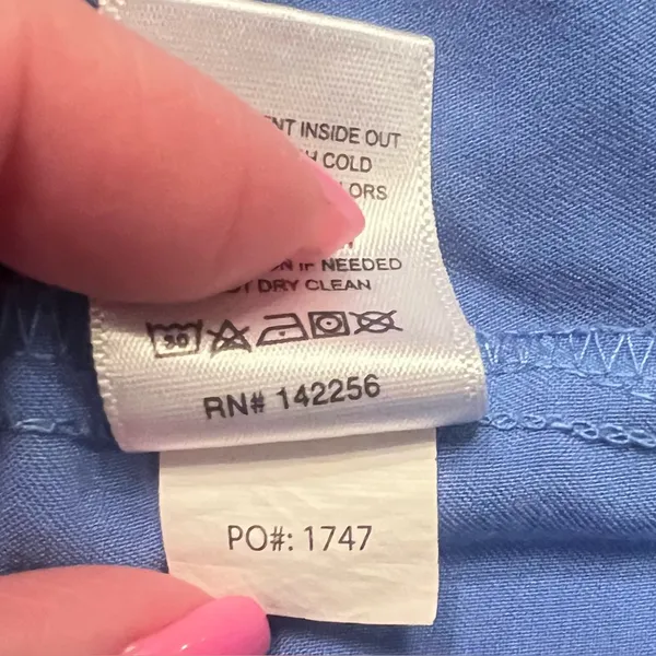 FIGS‎ SCRUBS Ceil Blue Catarina One-Pocket Scrub Top Embroidered "M." Size Small - Image 8