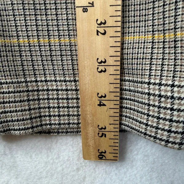 Ann Taylor Cropped Dress Pants Glen Plaid Belted Tapered Tan Preppy Womens 4P‎ - Image 13