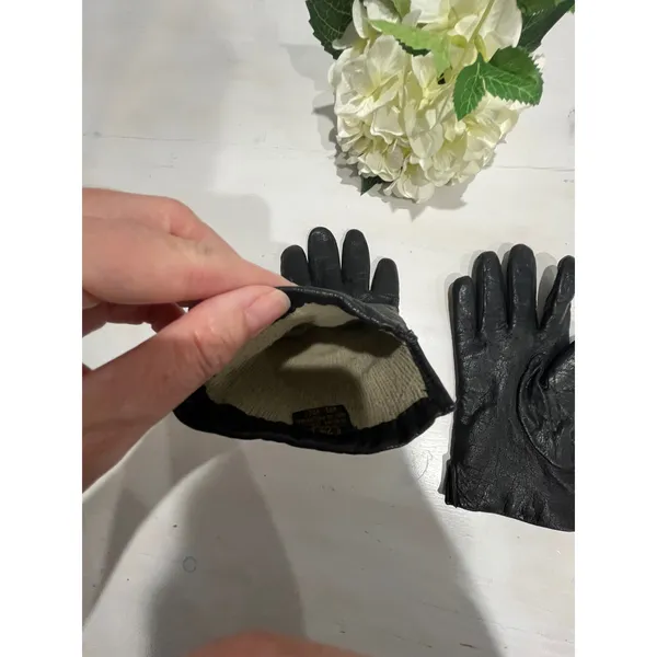 Womens‎ Leather Gloves Acrylic Lined Winter Driving Black - Image 6