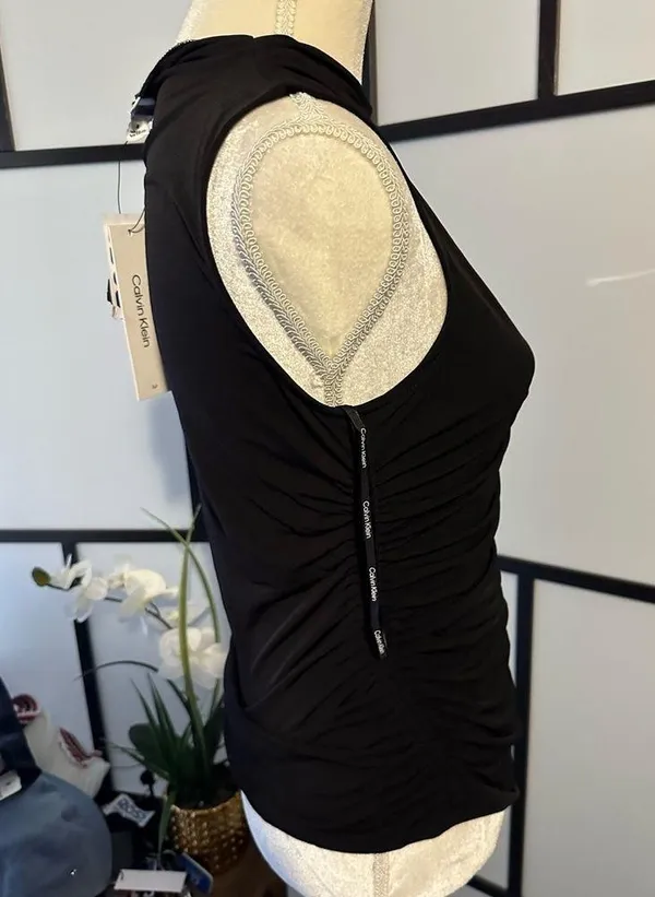 Calvin Klein sleeveless top tie black designer NWT - Image 5