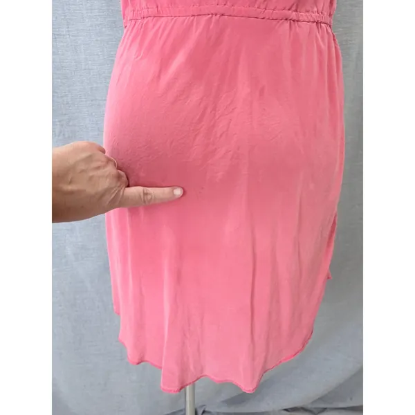 Aritzia Wilfred Pink 100% Silk Ruffle Mini Dress Medium - Image 6