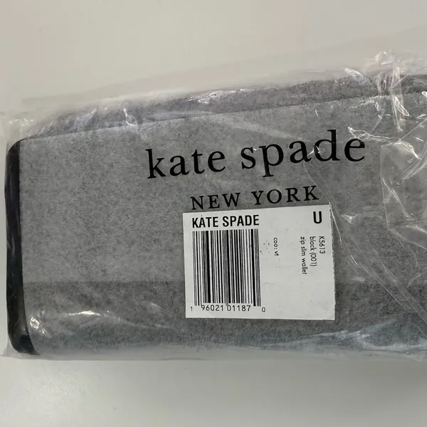 Kate Spade Black Pebbled Leather Zip Slim Bifold‎ Wallet K5613 NWT Gift Classic - Image 4