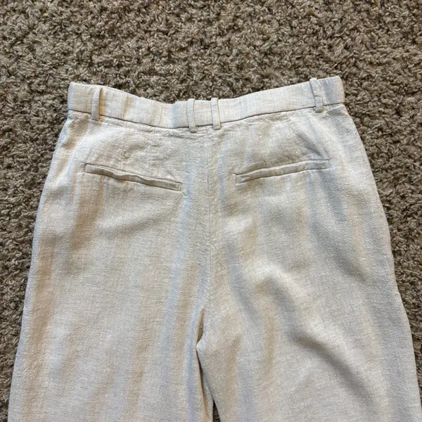 Abercrombie & Fitch High Rise Tailored Palazzo Pants in Beige Size 27/4 Short - Image 5