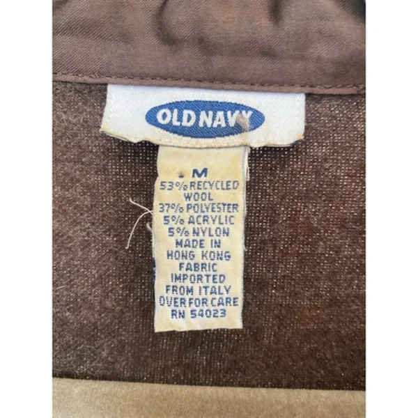 Old Navy Brown Wool Button Up Shirt Jacket‎ Quiet Luxury Old Money Clean Girl - Image 5
