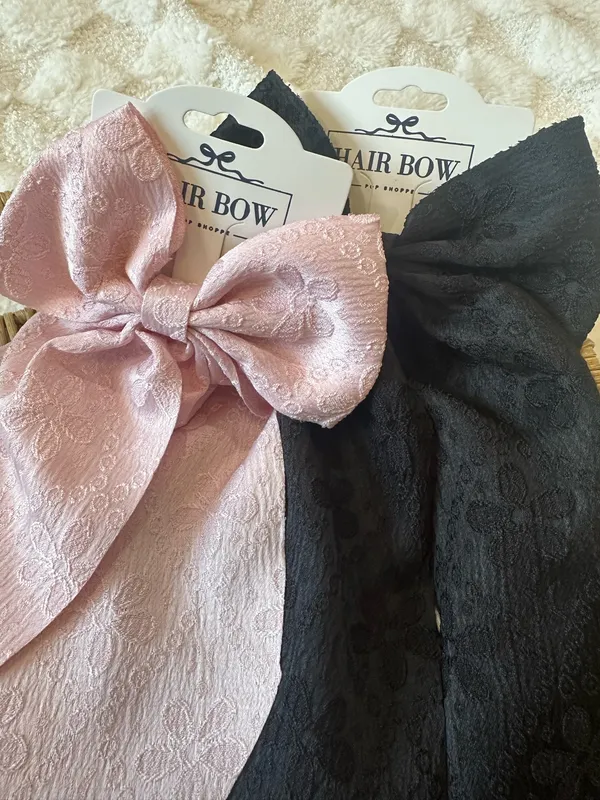 2 Long Hair Bow Clips Multiple - Image 2