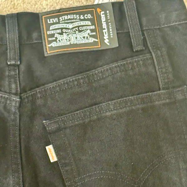 Levi's x McLaren Speed Baggy Jeans Black Formula 1 Racing Womens Sz 29 - Image 8