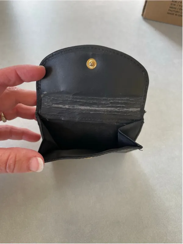 Women's Black Leather Wallet One Size - Image 3