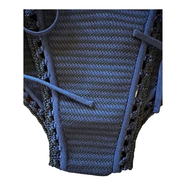 Solid & Striped Clara Bikini Bottom Women Small Blue Knit Crochet Tie Side NWT - Image 5