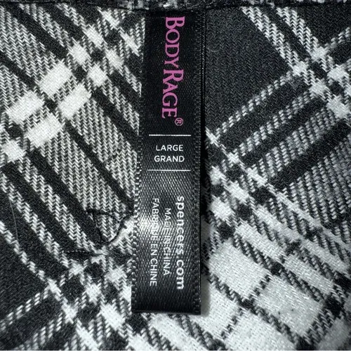 BODY RAGE SPENCERS Black and White Plaid Skirt Coffin Zipper Pull EUC Size Large - Image 7
