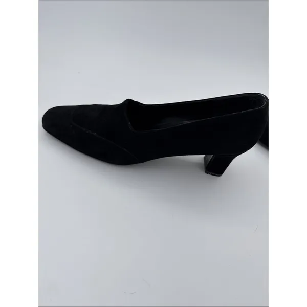 Salvatore Ferragamo Women's Vintage Black Suede Pumps Heels Sz 9.5 70's 80's - Image 5