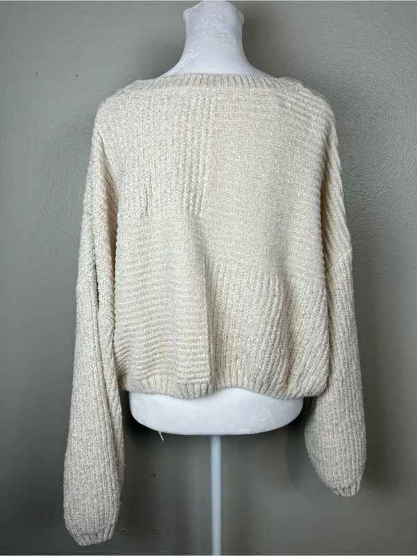Altar’d State Cozy Cream Textured Knit Women's Sweater size Large - Image 2