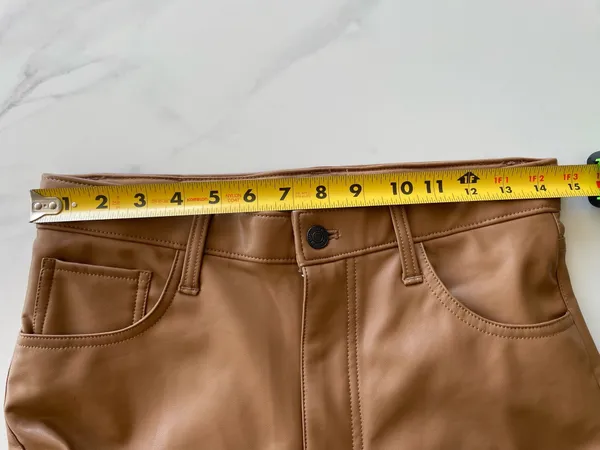 Abercrombie & Fitch Vegan Leather 90's High Rise Curve Love Pants Women's Sz - Image 8