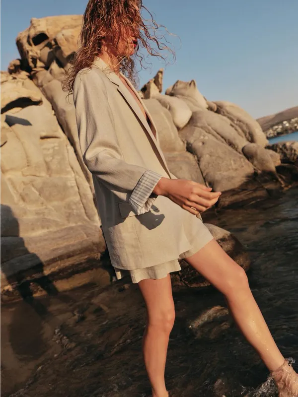 Zara Light Beige Oversized Blazer - Image 4