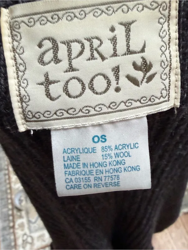 Vintage April Too! Cornell Wool Blend Long Sweater Coat Duster Jacket Dark Grey - Image 6