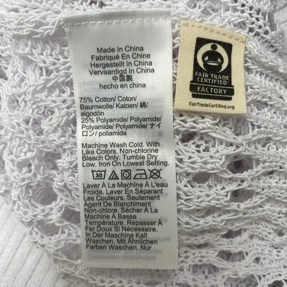 Madewell Sweater Womens XL‎ White Relaxed Open Stitch Sweater Tee Cropped NV254 - Image 10