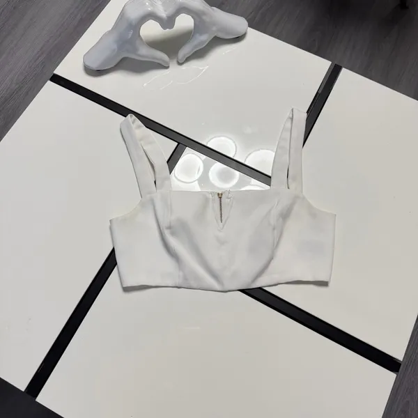 ✨ Cider White V-Neck Zip-Up Crop Top - Size S ✨ - Image 4