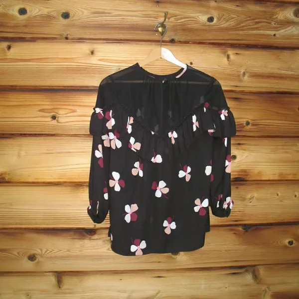 Kate Spade Black Floral Top Blouse - Image 6