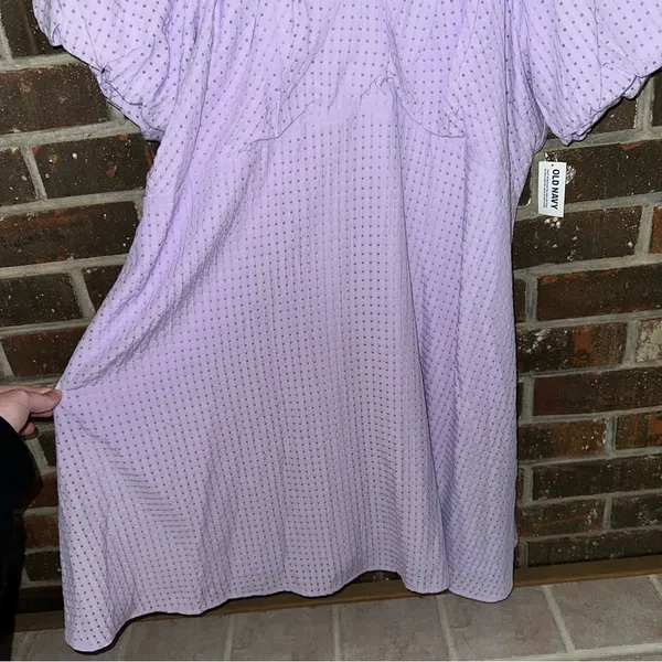 NWT Purple Old Navy Flutter Sleeve V-Neck Mini Swing Dress - Image 2