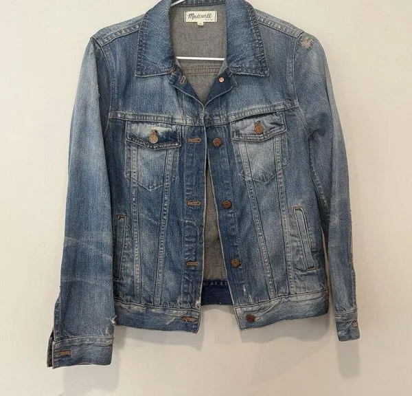Madewell The Jean Jacket Women Size Small Blue Denim 100% Cotton 1655 - Image 4