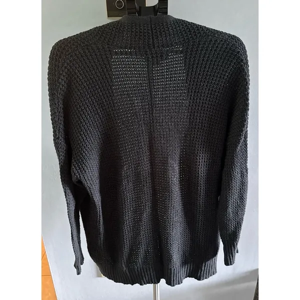 American Eagle Women's cozy gray waffle-knit open-front cardigan Size XS‎ - Image 4
