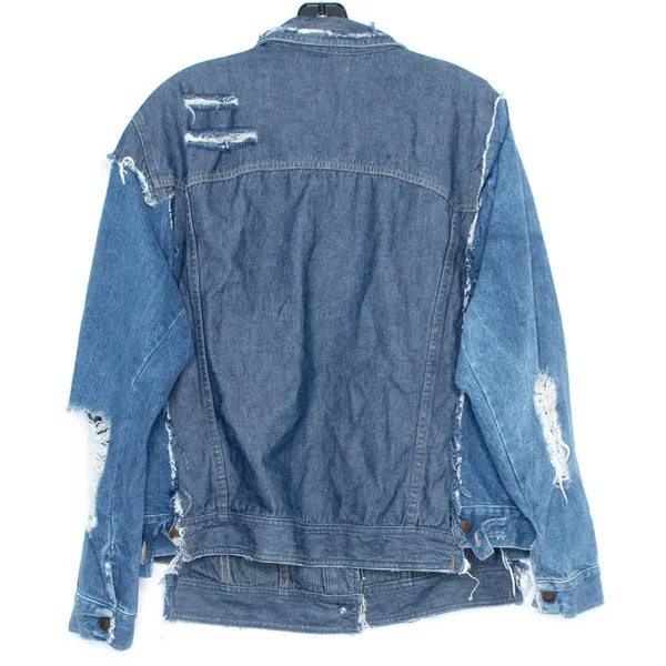 Furst Of A Kind Denim Jacket Distressed Grunge Y2K Streetwear 90s Boho Large - Image 2