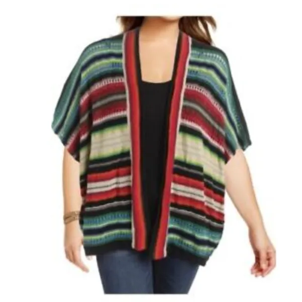 Lauren Ralph Lauren Women's Multicolor Striped Open Front Knit Cardigan Sweater‎ - Image 3