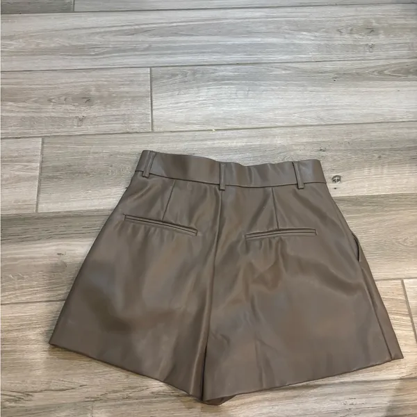 zara faux leather shorts - Image 3