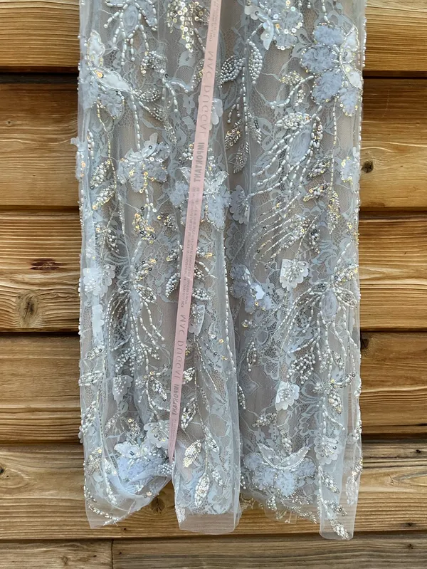 NWOT MAC DUGGAL Blue Size 4 Sleeveless Sequin Beaded Open Back Column Gown FLAW - Image 8