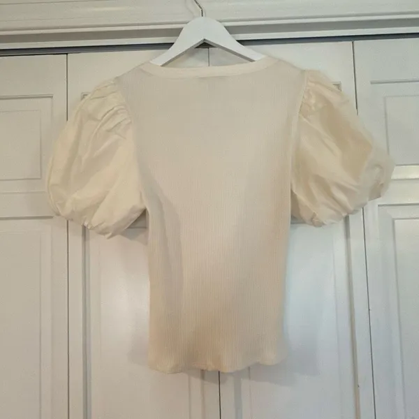 Derek Lam10 Crosby Willa white poplin puff sleeve top M - Image 10