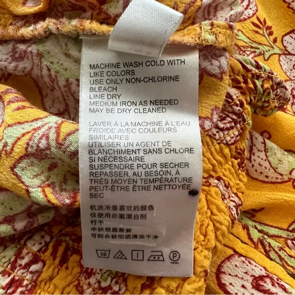 Free People Women’s Little of Your Love Marigold Yellow Floral Wide Leg Jumpsuit - Image 8