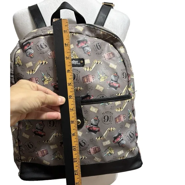 Harry Potter Backpack‎ Grey Platform 9 3/4 Hogwarts Express Faux Leather Bag OS - Image 6