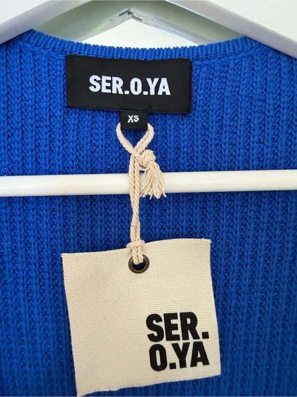 SER.O.YA Royal Blue Maxi Belted Knit Cardigan XS NWT - Image 7