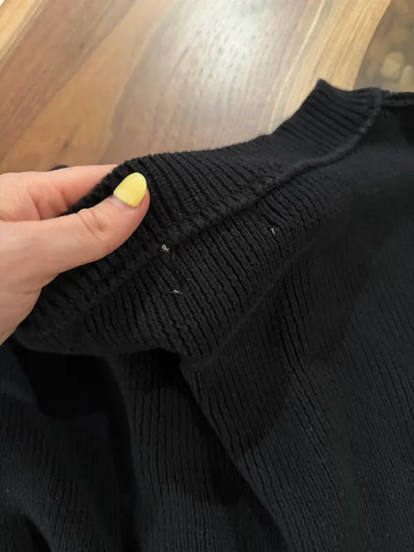 American Flag Textured Sweater S/M Black - Image 8