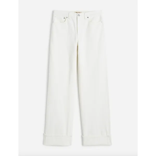 Madewell Low Slung Baggy Jeans Pure White Rigid Wide Leg Relaxed US 28 NWT - Image 6