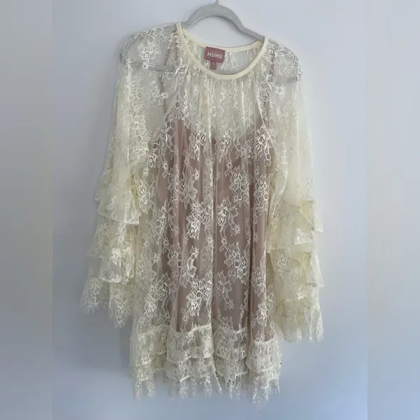 NWOT Show Me Your Mumu Joelle Lace Mini Dress size Xs with slip - Image 3