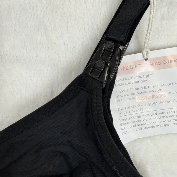 Simple Wishes Nursing and Pumping‎ Bra Black Full Cup Size Medium 11640 - Image 2